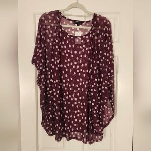 Polka Dot Sheer Top - Purple